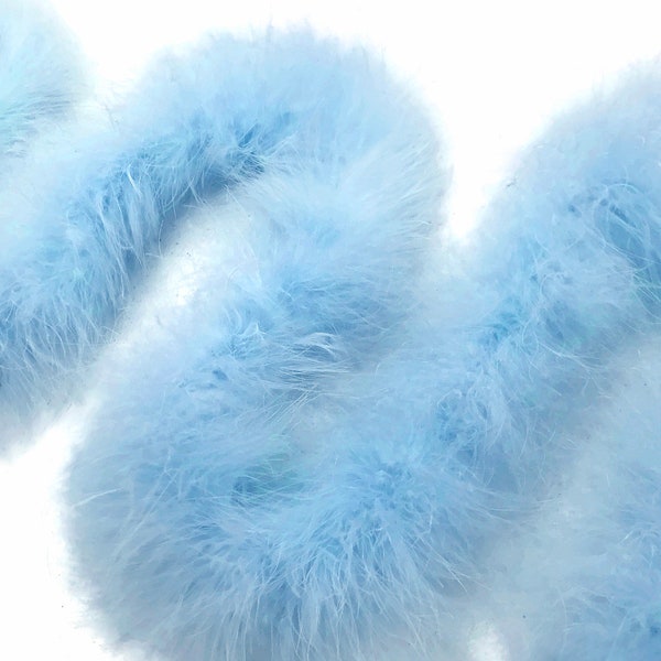 Boa Feathers, 2 Yards - Light Blue Turkey Medium Weight Marabou Feather Boa 25 Gram Halloween Craft Supply : 950