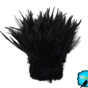 Rooster Feathers , 4 Inch Strip Black Strung Rooster Neck Hackle ...