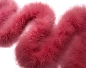 Rose Pink Boa, 2 Yards - Dusty Pink Turkey Medium Weight Marabou Feather Boa 25 Gram Halloween Craft Supply : 3645