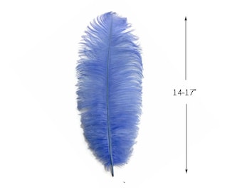 USA Plumes, 10 Pieces - 14-17"  Light Blue Ostrich Dyed Drab Large Body Feathers Centerpiece Carnival Supplier : 4243