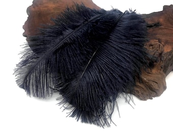 USA Feathers, 10 Pieces - 6-8" Navy Blue Ostrich Dyed Drabs Body Plumage Feathers Craft Supplier : 1375