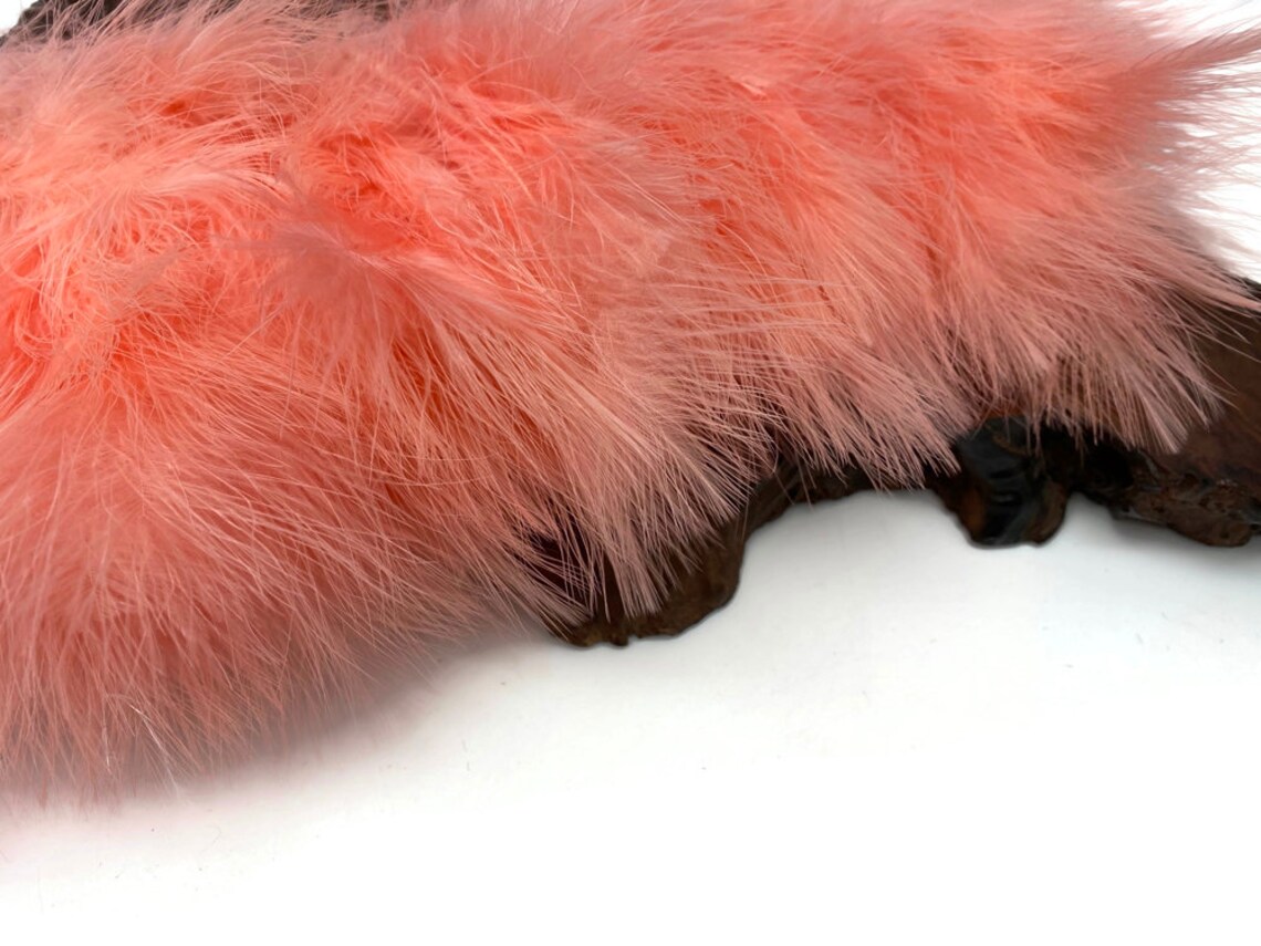 Marabou Trim 1 Yard Peach Marabou Turkey Fluff Feather Etsy