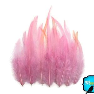 Rooster Feathers, 1 Dozen Short Solid LIGHT PINK Rooster Hair Extension ...