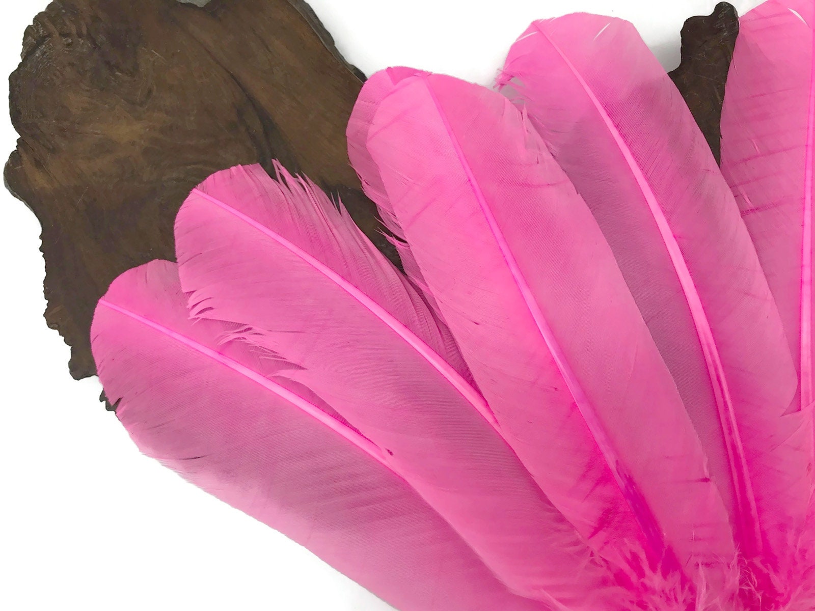 1/4 Lb - Red Turkey Tom Rounds Secondary Wing Quill Wholesale Feathers  (Bulk)