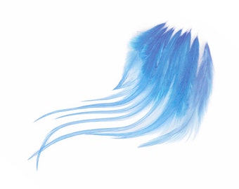 1 Dozen - Short Solid Light Blue Whiting Farm Rooster Saddle Hair Extension Feathers Summer Fly Tying Craft Supply : 786