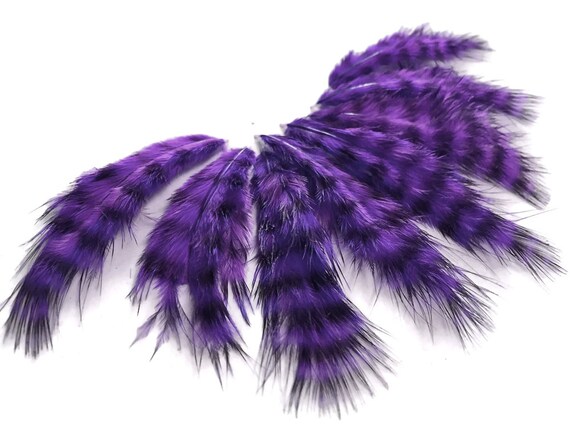 USA SELLER 1 Dozen Natural Black Rooster Chickabou Fluff Feathers