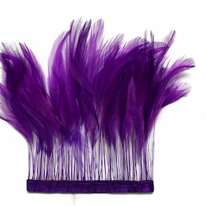 1 Dozen Purple Stripped Rooster Neck Hackle Eyelash Feather Millinery Fly Tying Costume Craft Supply : 398 image 3