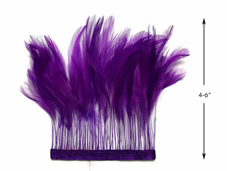 1 Dozen Purple Stripped Rooster Neck Hackle Eyelash Feather Millinery Fly Tying Costume Craft Supply : 398 image 3