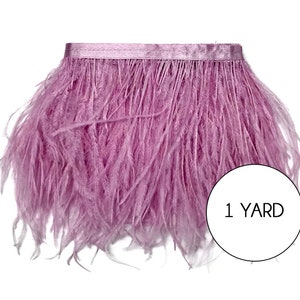 1 Yard - Mauve Purple Struisvogel Fringe Trim Groothandel Feather (Bulk) Wedding Halloween Prom Dress Costume Craft Supply: 5138