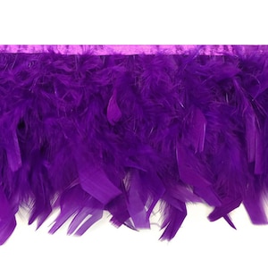 1 Yard – Purple Chandelle Turkey Fluffy Feather Trim Halloween Costume Craft Supply : 3234