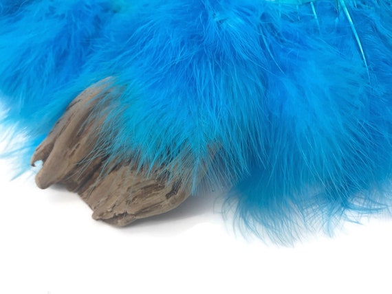 1 Yard Aqua Green Marabou Turkey Fluff Feather Fringe Trim Prom Party Wedding