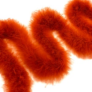 Orange Boa, 2 Yards Orange Turkey Medium Weight Marabou Feather Boa 25 Gram Halloween Craft Supply : 129 image 1