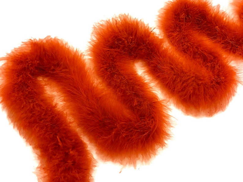 Orange Boa, 2 Yards Orange Turkey Medium Weight Marabou Feather Boa 25 Gram Halloween Craft Supply : 129 image 1