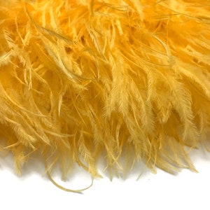 Ostrich Fringe Feathers, 6 Inch Strip Golden Yellow Ostrich Fringe Trim Feather : 3162 image 9