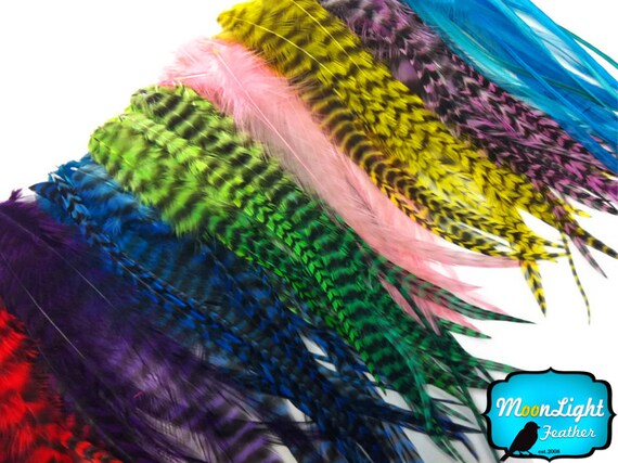 Wholesale Colorful Thin Long Rooster Hair Extension Feathers 100 Pieces bulk
