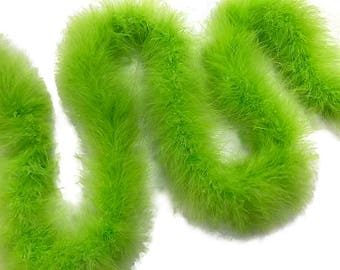 Marabou Boas, 2 Yards - Lime Green Turkey Medium Weight Marabou Feather Boa 25 Gram Halloween Craft Supply : 3330