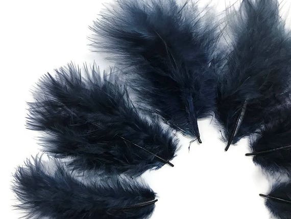 Down Feathers, 1/4 Lb Navy Blue Turkey Marabou Short Down Fluffy Loose Wholesale  Feathers bulk Doll Craft Supply : 4284 