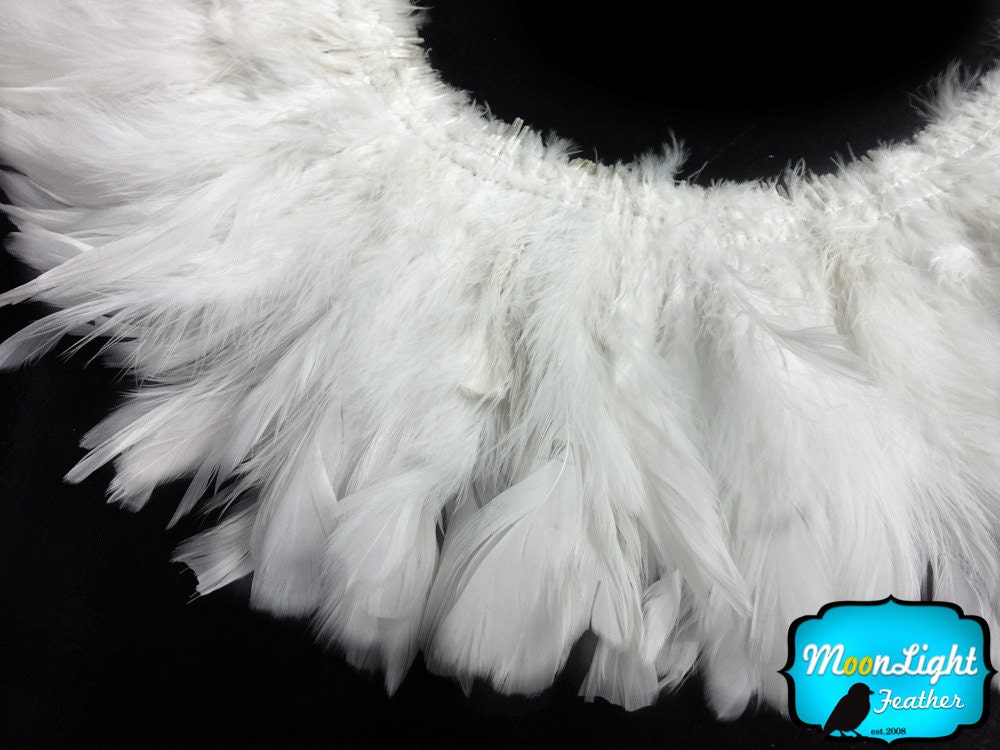 Wholesale Feathers 1 Yard Natural WHITE Strung Schlappen Etsy