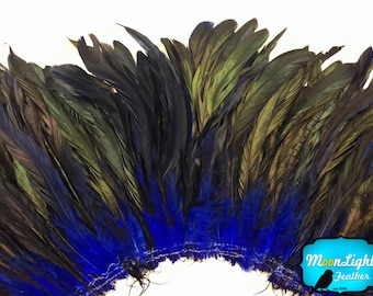 Plumas de gallo, 2.5 pulgadas - Marina mitad cola de Coque de la bronce plumas Strung: 598