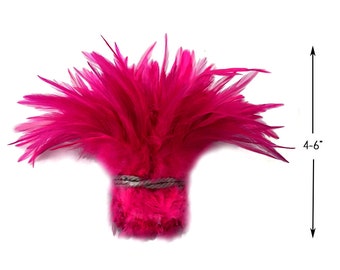 1 Yard – 4-6” Dyed Hot Pink Strung Chinese Rooster Saddle Wholesale Feathers (Bulk) Halloween Costume Fly Tying Craft Supply : 3660