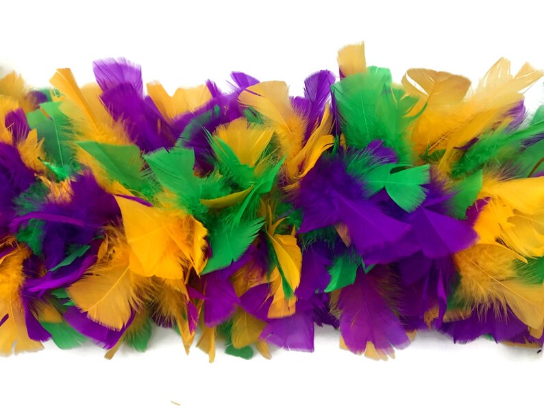 Large Feather Boas 2 Yards Mardi Gras Multicolor Turkey Etsy