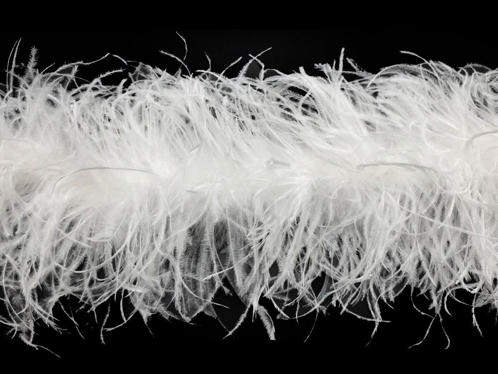 2Meter White Natural Ostrich Feather Boa 4-20 Ply Dyed Ostrich Plumes Shawl  for Wedding Dress Decoration Party Scarf Accessory