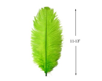 10 Pieces - 11-13" Lime Green Bleached & Dyed Ostrich Drabs Body Feathers Centerpiece Costume Craft Supplier : 2170