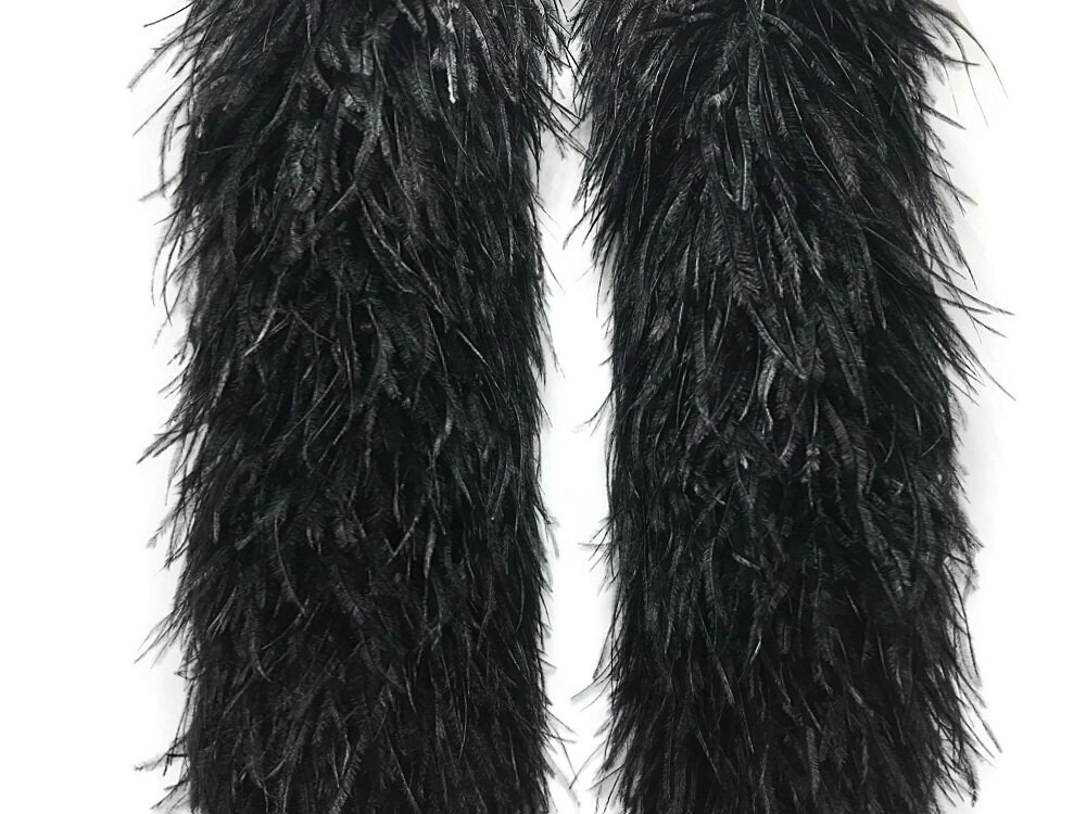 2 Yards 5-Ply Snow White Ostrich Fluffy Feather Boa