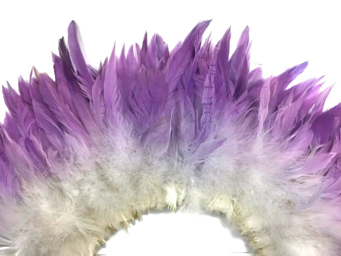 Ombre Feathers 2 Inch Strip Purple Silver Ombre Bleached | Etsy