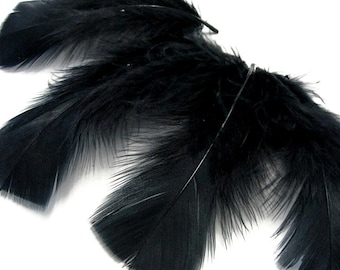 Turkey feathers, 1 Pack - Black Turkey T-Base Body Plumage Feathers 0.50 oz. Craft Cosplay Supplier : 173