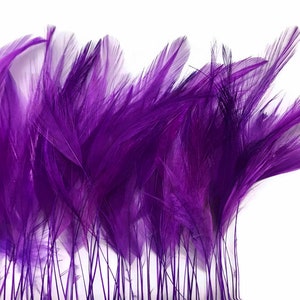 1 Dozen Purple Stripped Rooster Neck Hackle Eyelash Feather Millinery Fly Tying Costume Craft Supply : 398 image 5