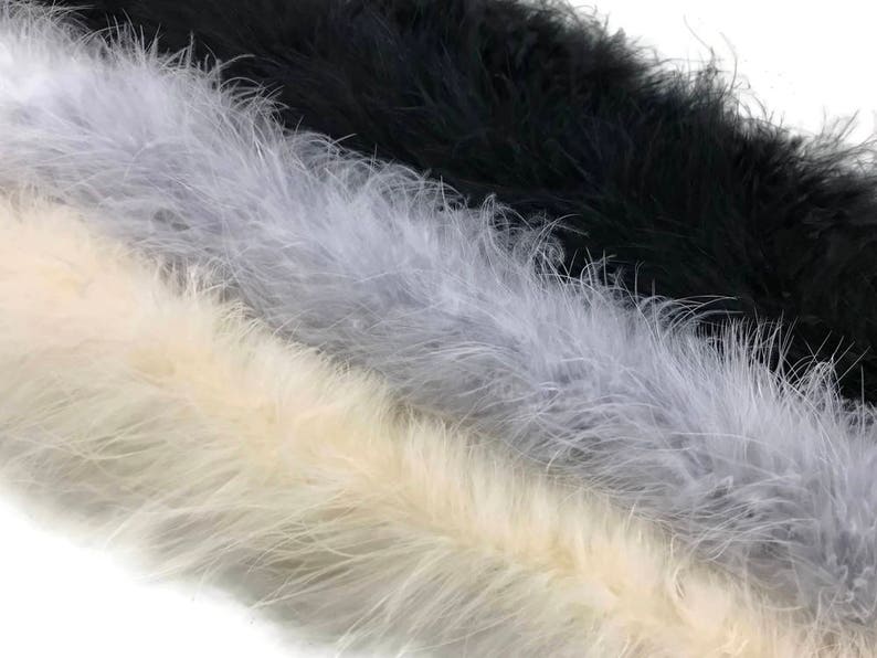 Marabou Boas, 2 Yards Black Turkey Medium Weight Marabou Feather Boa 25 Gram Halloween Craft Supply : 116 image 5