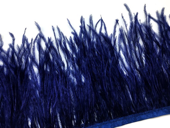Vente en gros de 10 verges - - - plumes d’autruche bleu marine frange garniture gros plume (en vrac) : 4515 07aadf Vente en gros de 10 verges - - - plumes d’autruche bleu marine frange garniture gros plume (en vrac) : 4515 07aadf