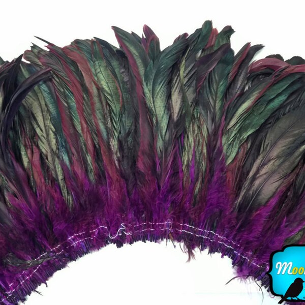 Piume, 2,5 pollici Strip - viola mezza bronzo Coque Tail Strung piume di coda: 314