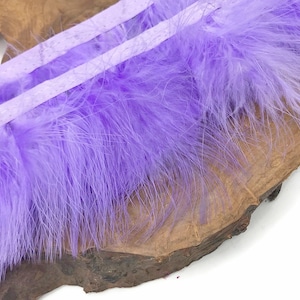 1 Yard - Lavender Marabou Turkey Fluff Feather Fringe Trim Craft Prom Supply : 2179