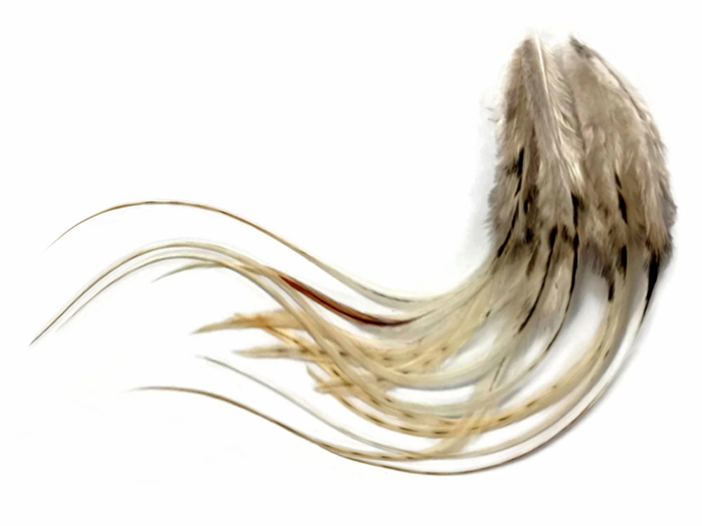 NAT WHITE IVORY SCHLAPPEN ROOSTER CRAFT HAIR FEATHER 6-7"L 100 