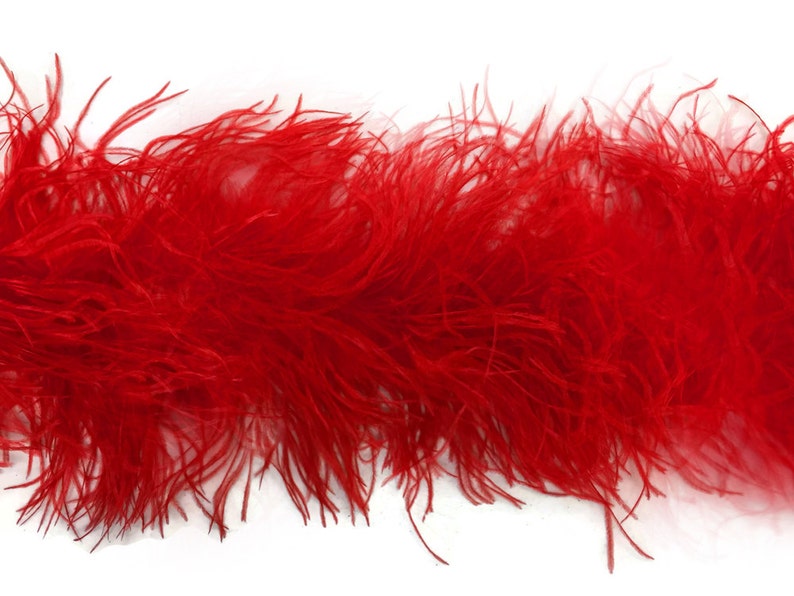 Red 3 Ply Ostrich Feather Medium weight Boa 2 Yards Ostrich Boa 4007