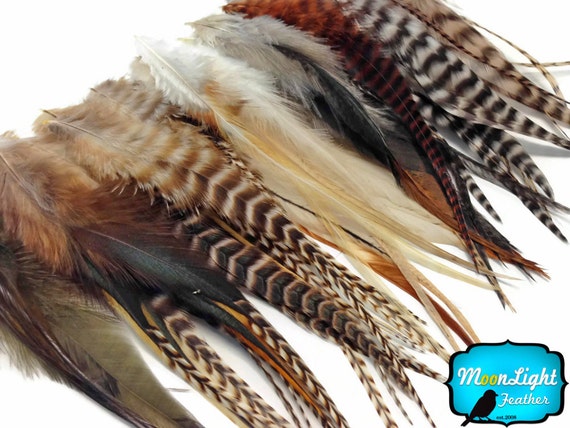 bulk Wholesale NATURAL Short Rooster Hair Extension Feathers 100 Pieces
