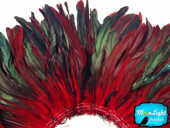 RED Half Bronze Coque Tail Strung Wholesale feathers 1//2 Yard bulk