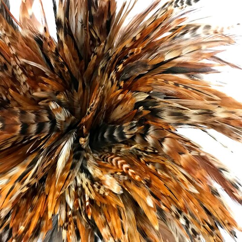 Tira de 4 pulgadas - Plumas de gallo chino de chinchilla rojas naturales de 4-6 pulgadas, para atar moscas en Halloween, suministros para manualidades: 713