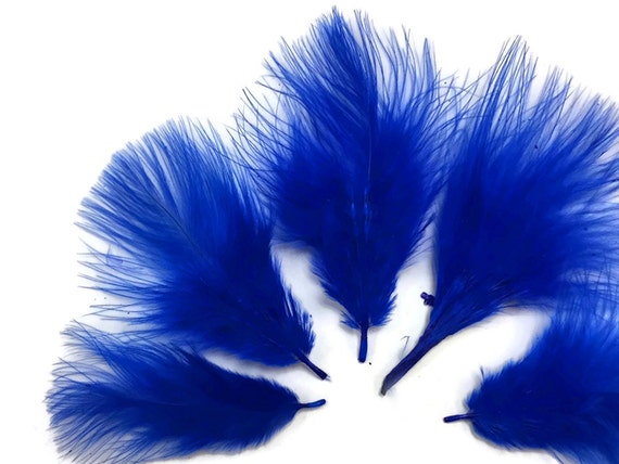 Navy Blue Turkey Marabou Short Down Fluff Loose Feathers 0.10 Oz Craft 1 Pack