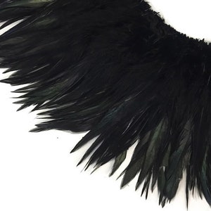 13 color Rooster Feathers 5-6 Inch Strip Natural Strung Craft
