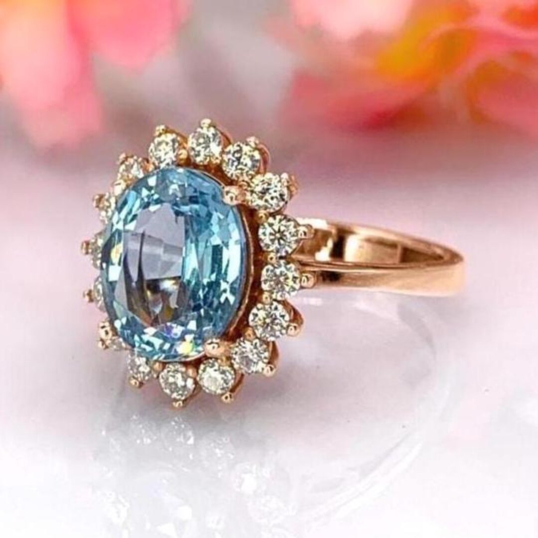 アクアマリンリング 14Kゴールド オーバル 2.81ct アクアマリン