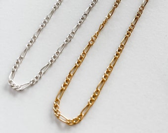 14k Gold Filled Figaro Chain, 2mm - Sterling Silver