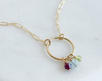 Birth Stone Ring Necklace