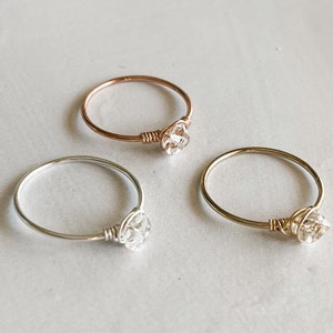 Herkimer Diamond Wire Wrapped Ring