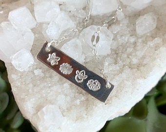 Birth Flower Bar Necklace