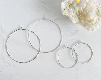 Hammered Thin Wire Hoops