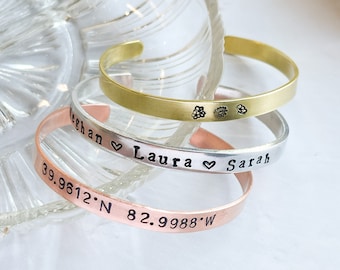 Hand Stamped Custom Cuff Bracelet | Personalized Quote, Dates