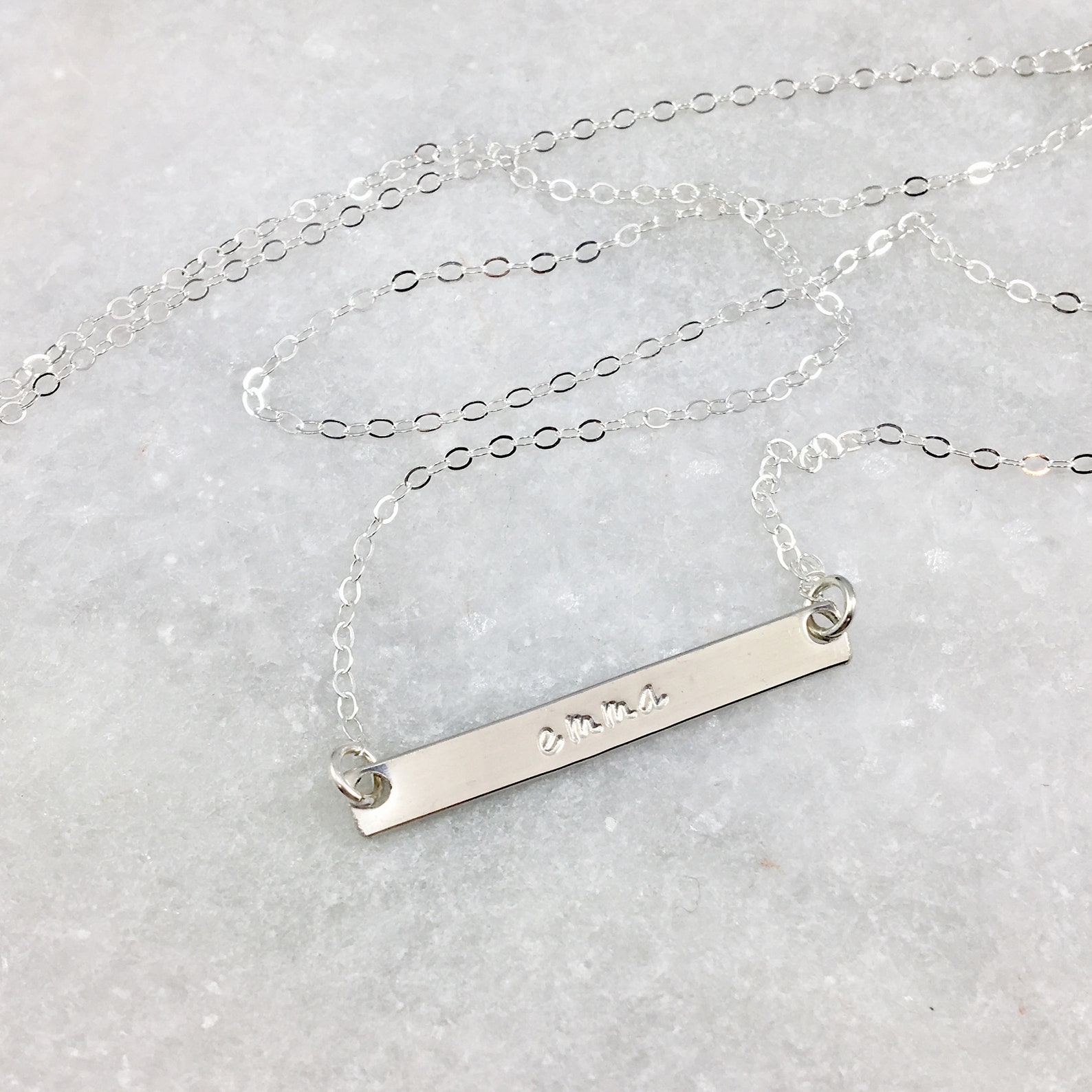 Stamped Bar Necklace Gold Filled Rose Gold Filled Sterling Etsy